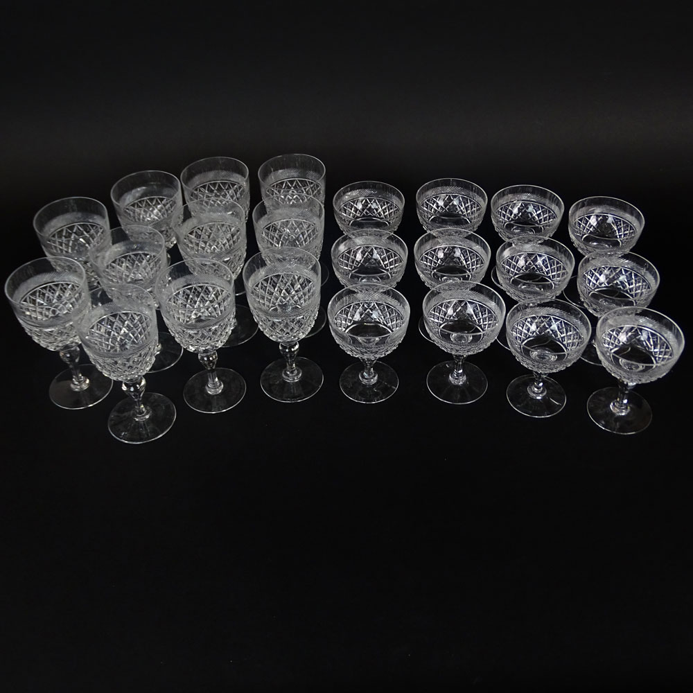 Twenty Three (23) Piece Thomas Webb Crystal Stemware in the Heirloom- Tudor Holbein Pattern