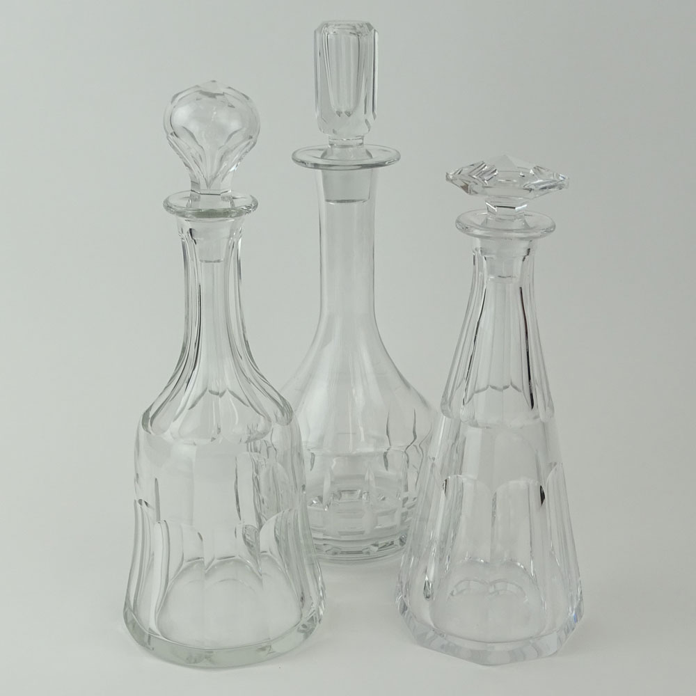 Lot of Three (3) Crystal Decanters.