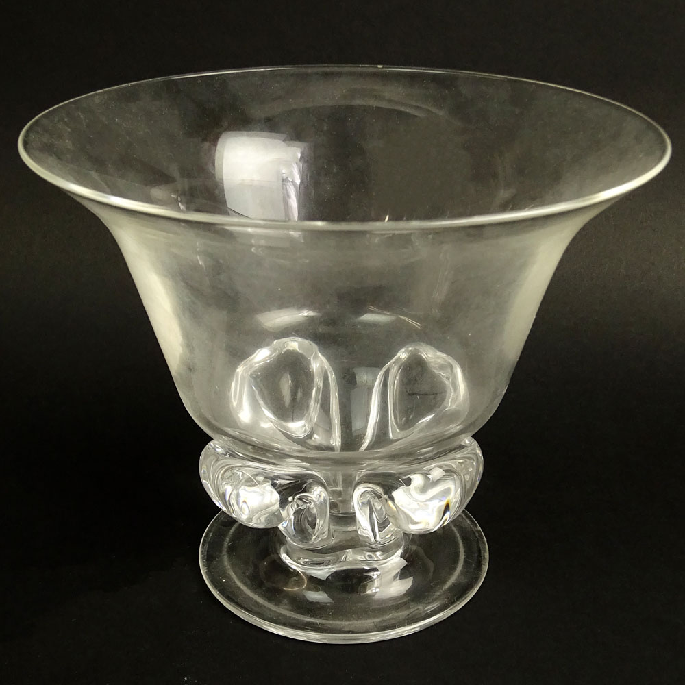 Steuben Art Glass #7802 McNaughton Footed Scroll Bowl.