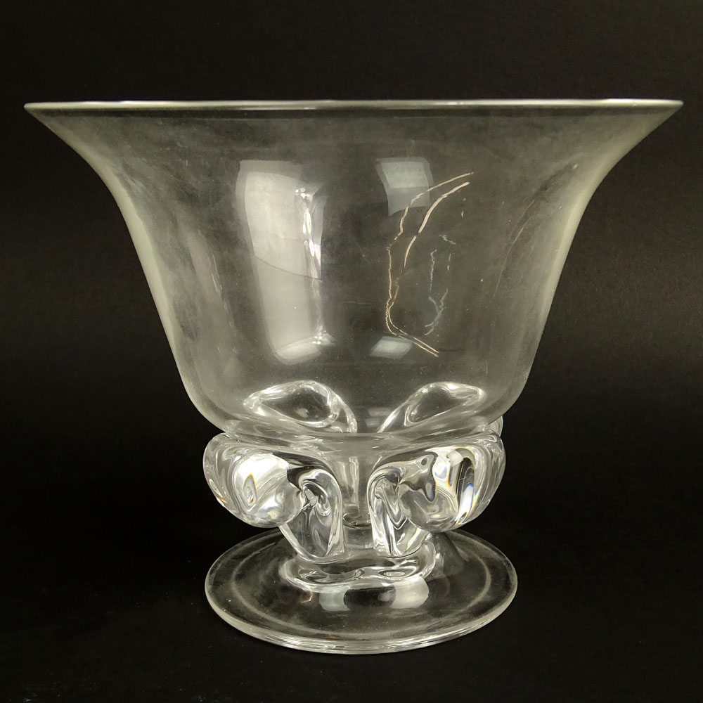 Steuben Art Glass #7802 McNaughton Footed Scroll Bowl.