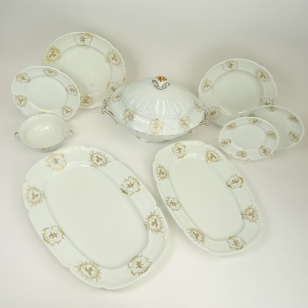 Limoges Georges Boyer Ninety Two (92) Piece Set Porcelain Dinnerware