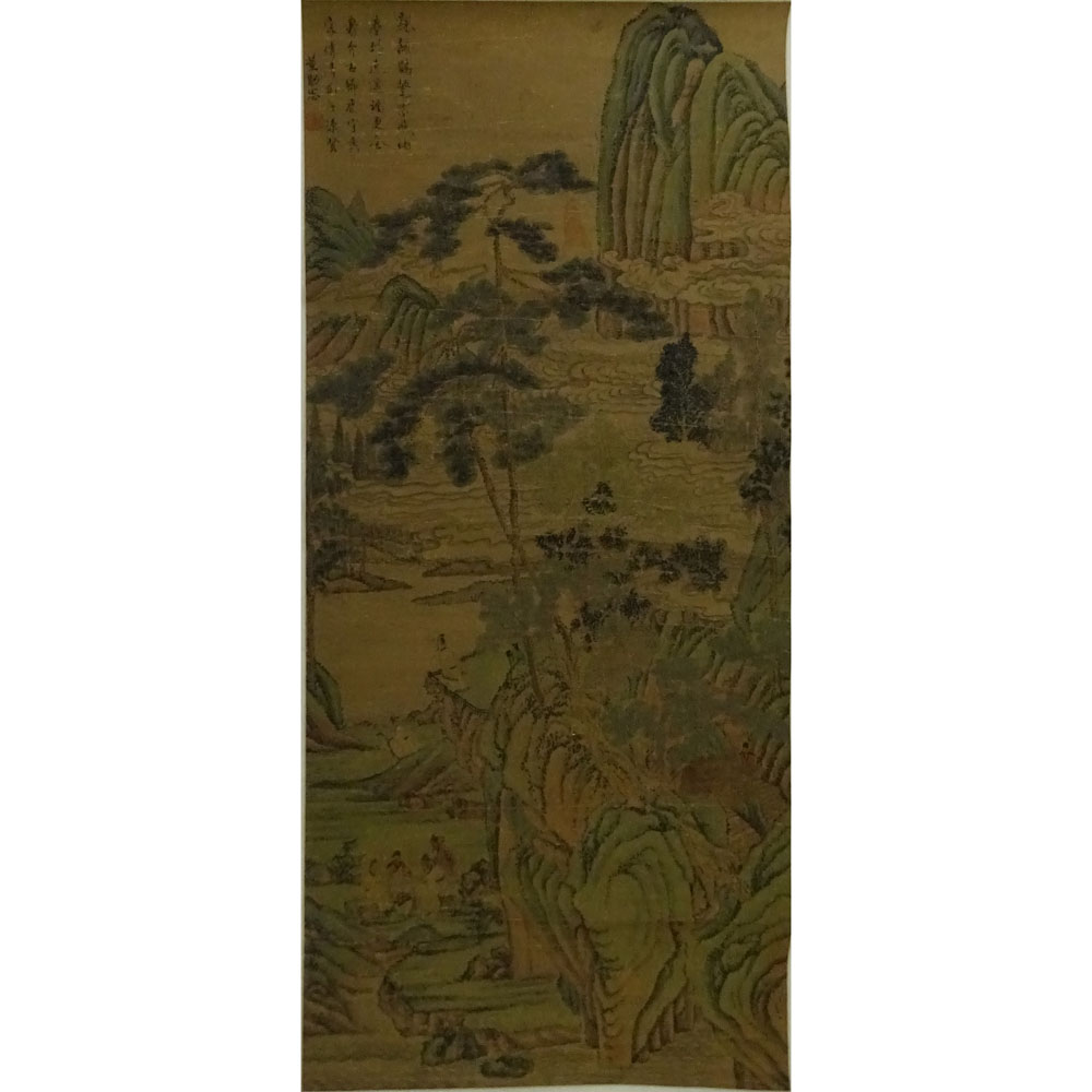 Antique Chinese Hand Painted Scroll on Paper.