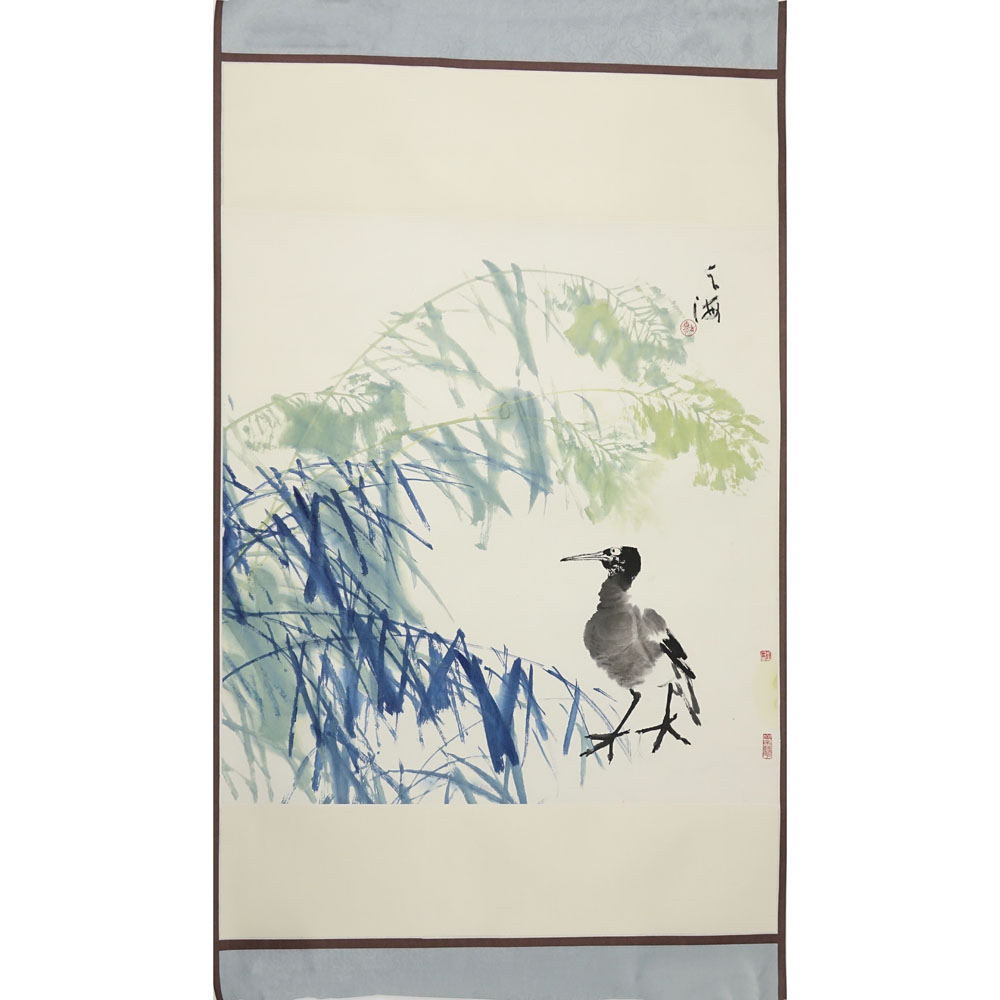 20th Century Chinese Watercolor on Paper. "Bird"  