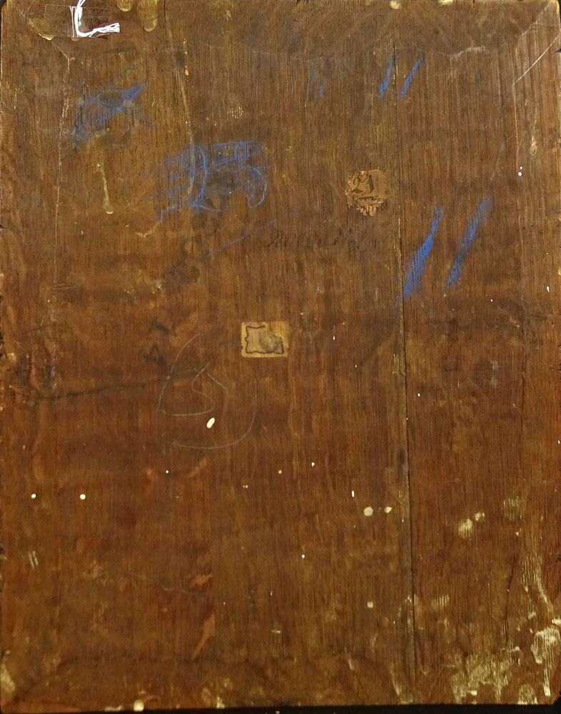 19th Century Oil on Cradled Panel Possibly Flemish "Mending"  