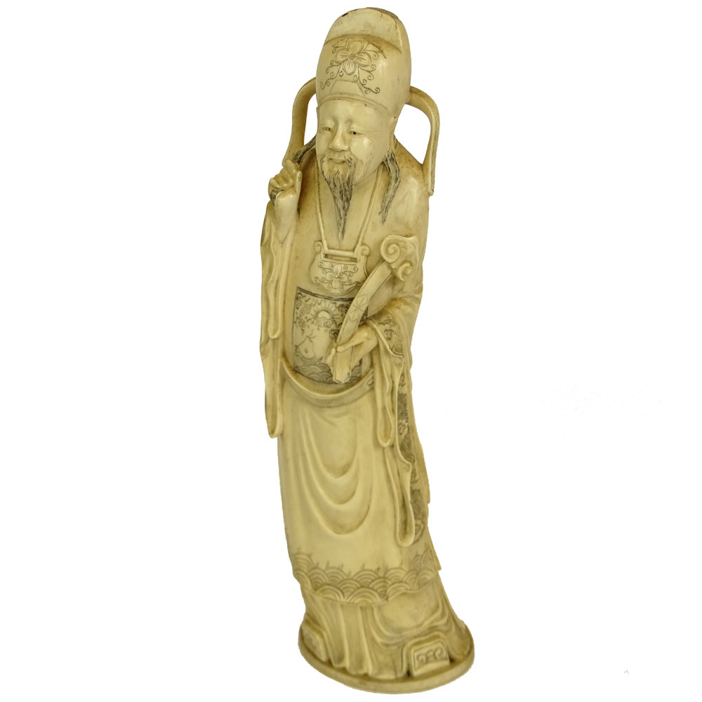 Antique Chinese Carved Ivory Immortal Figure.