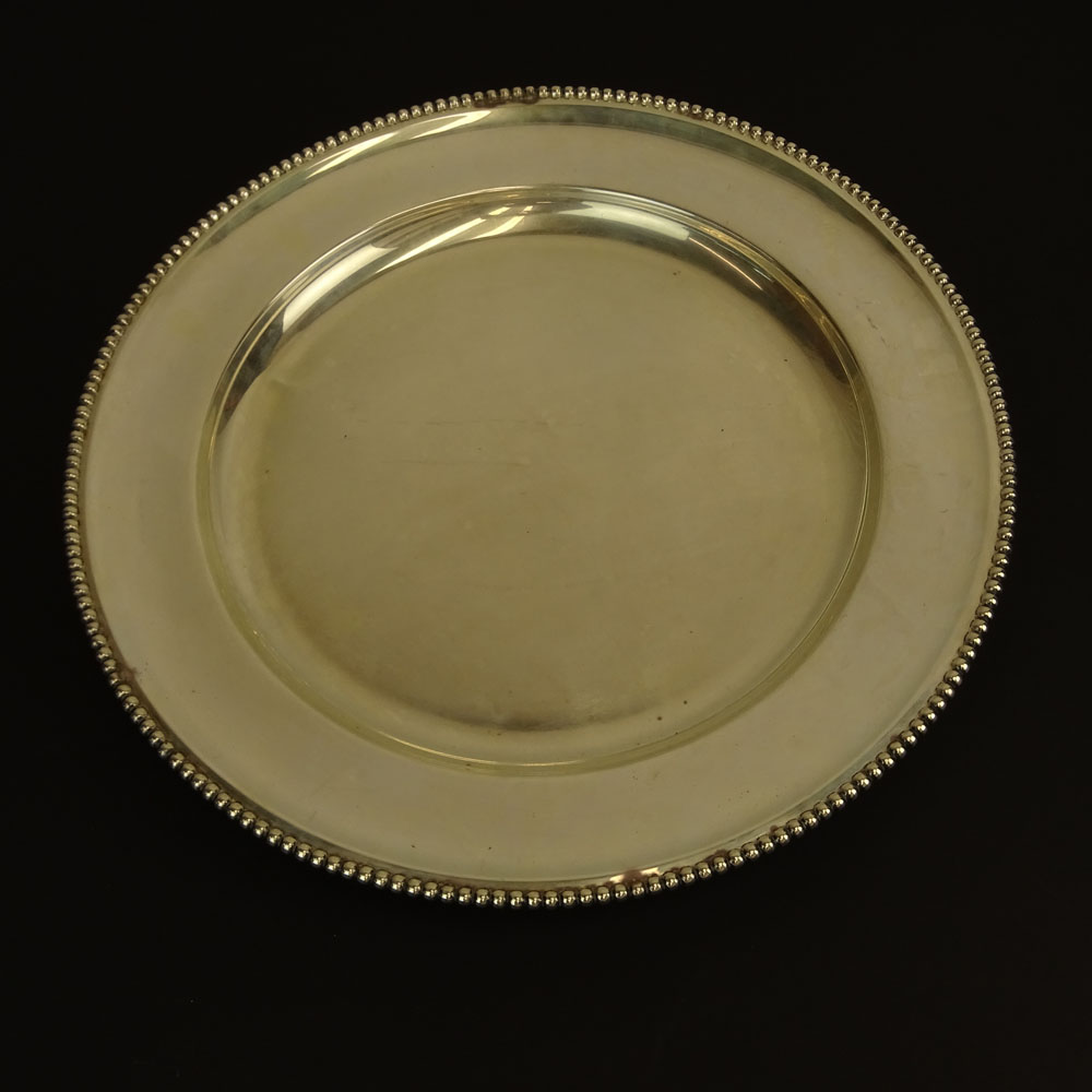 Vintage Peruvian Sterling Silver Round Tray.