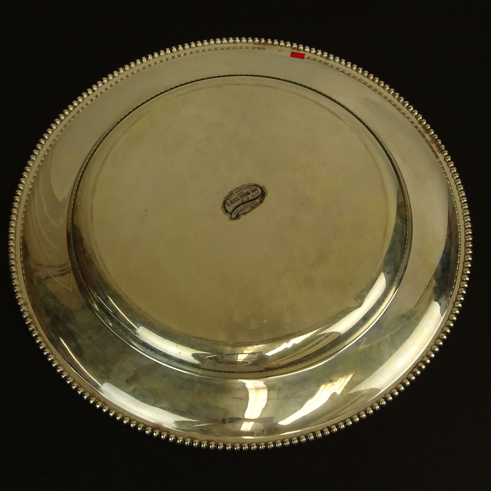 Vintage Peruvian Sterling Silver Round Tray.