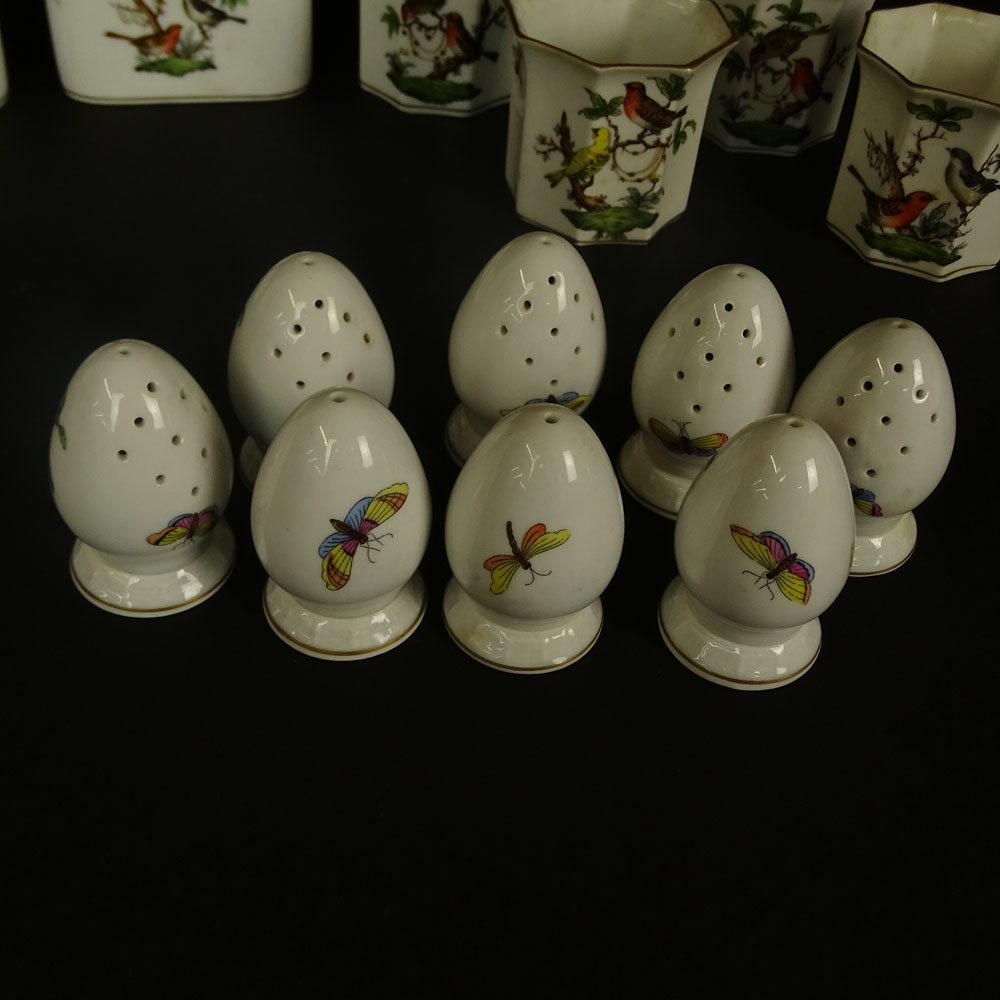 Collection of Herend Rothschild Porcelain Tabletop Items.