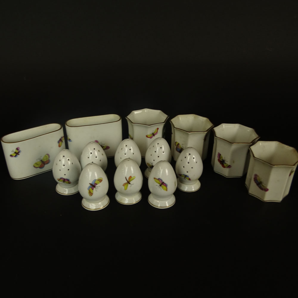 Collection of Herend Rothschild Porcelain Tabletop Items.