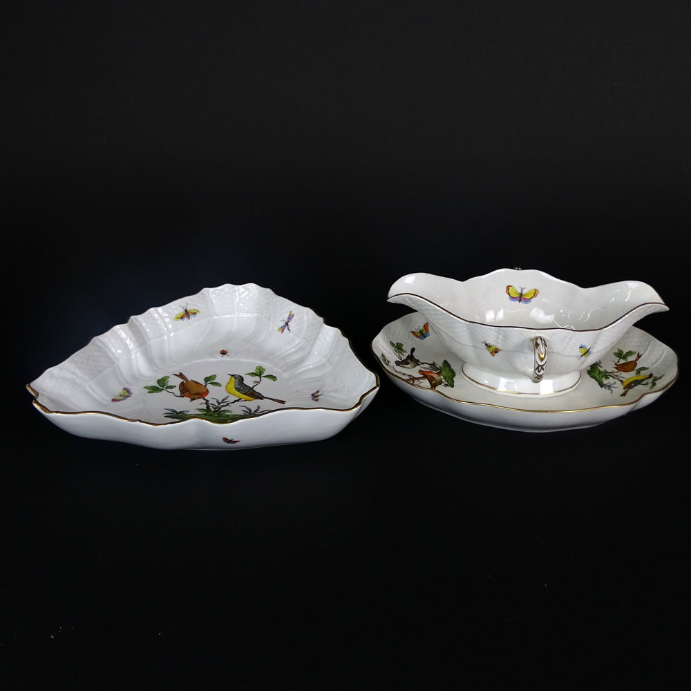 Two (2) Herend Rothschild Porcelain Serving Pieces.