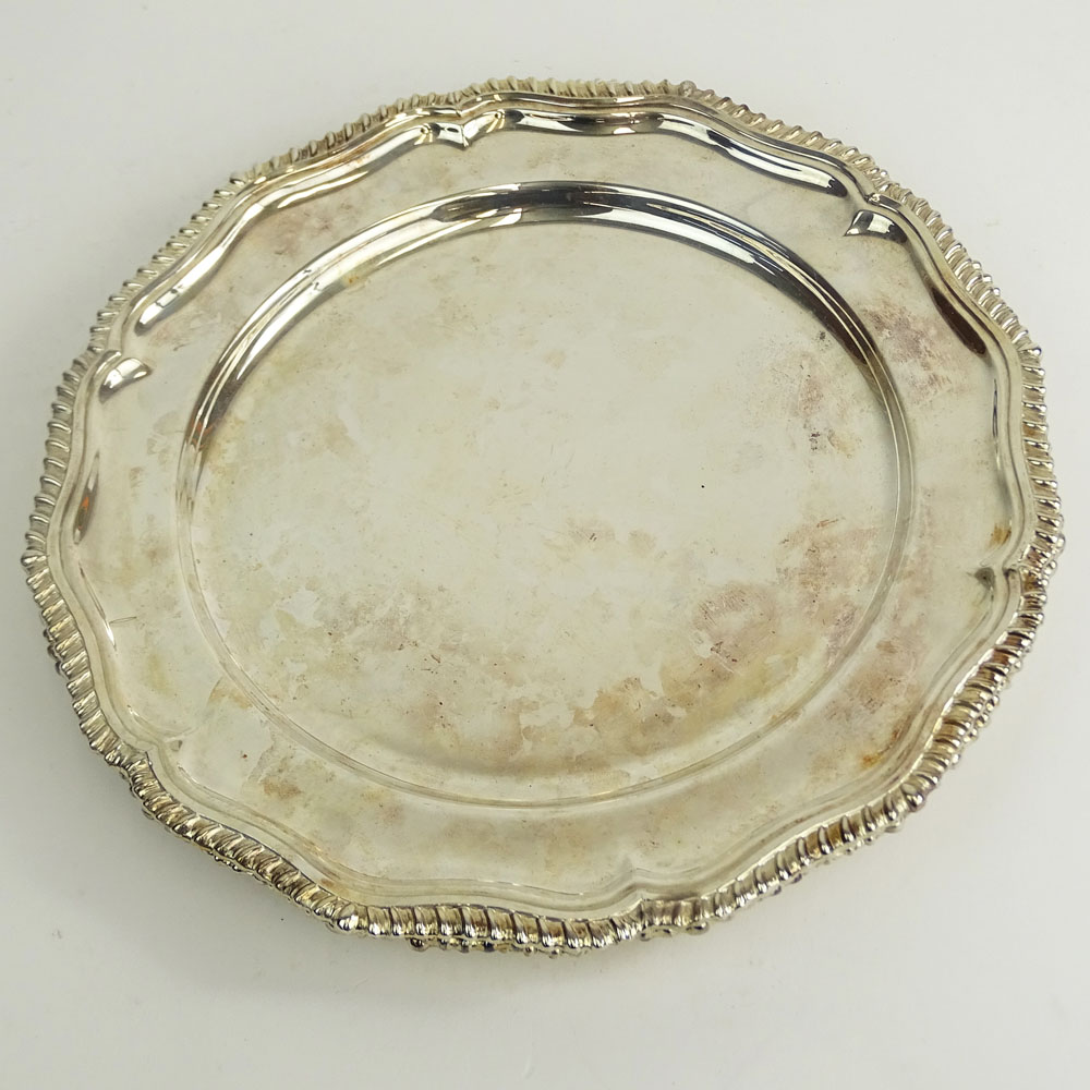 Set of Four (4) English Silver Plate Chargers.