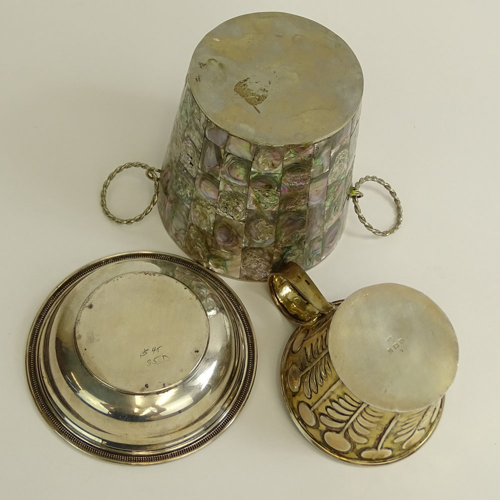 Lot of Three (3) Vintage Silver and Silver Plate Tabletop Items.