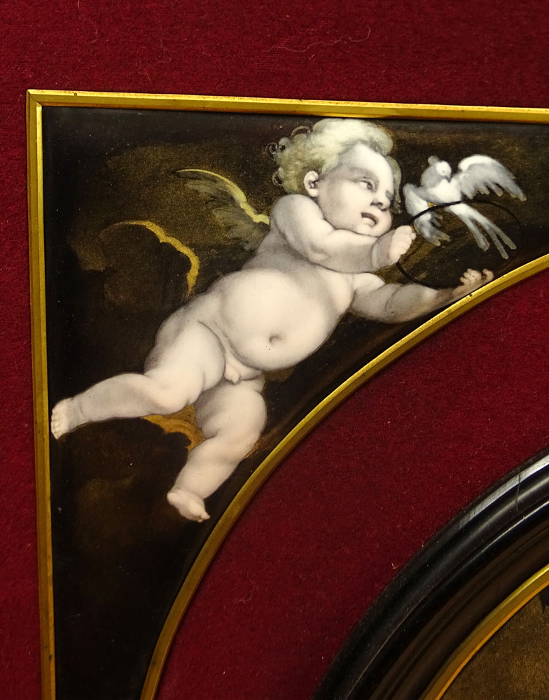 Eugene Siefert, French Large Five (5) Part Enamel Plaque, "Neptune". 