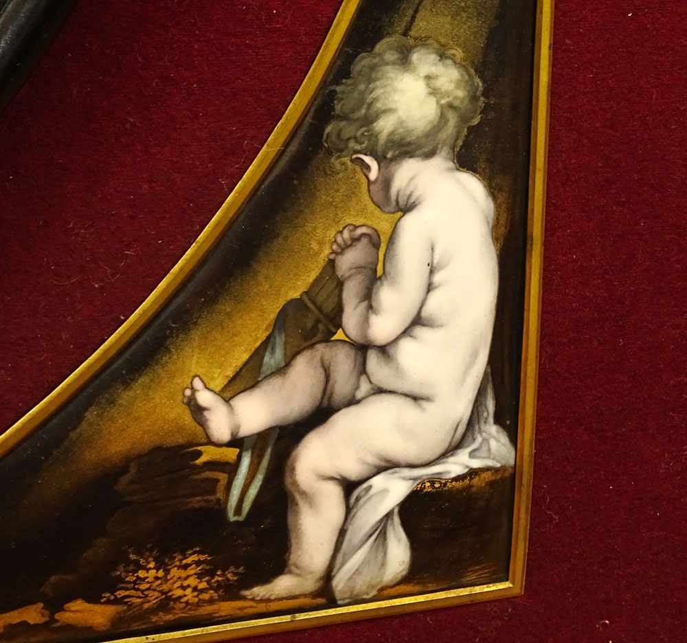 Eugene Siefert, French Large Five (5) Part Enamel Plaque, "Neptune". 