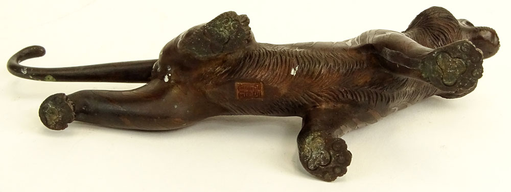 Antique Japanese Bronze Tiger Figure.