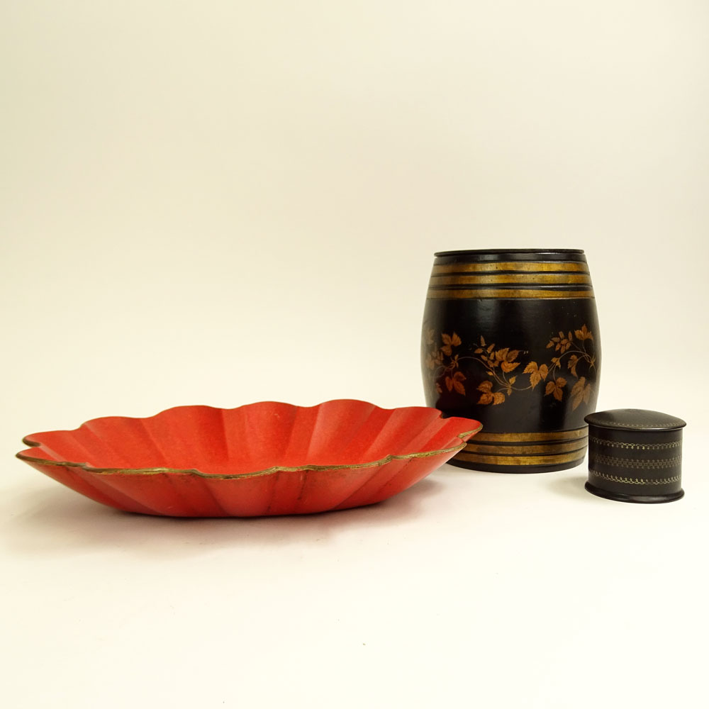 Collection of Three (3) Continental Lacquer Items.