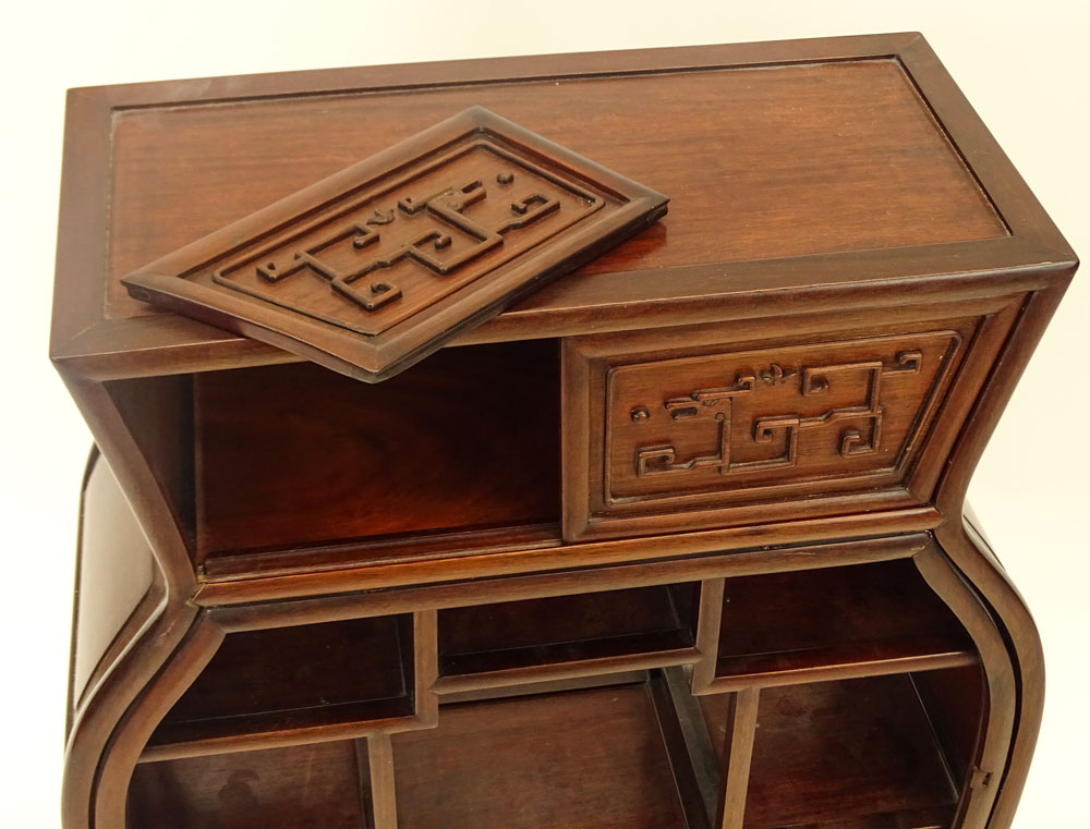 Mid Century Chinese Hardwood Miniature Étagère On Base