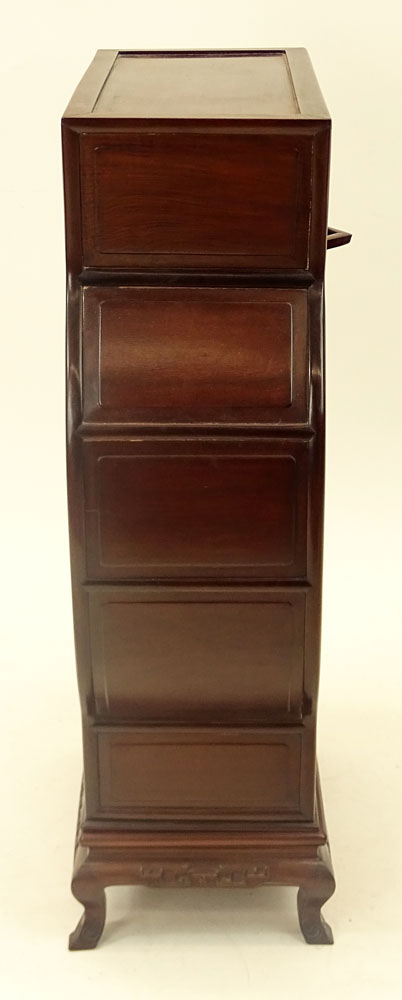 Mid Century Chinese Hardwood Miniature Étagère On Base