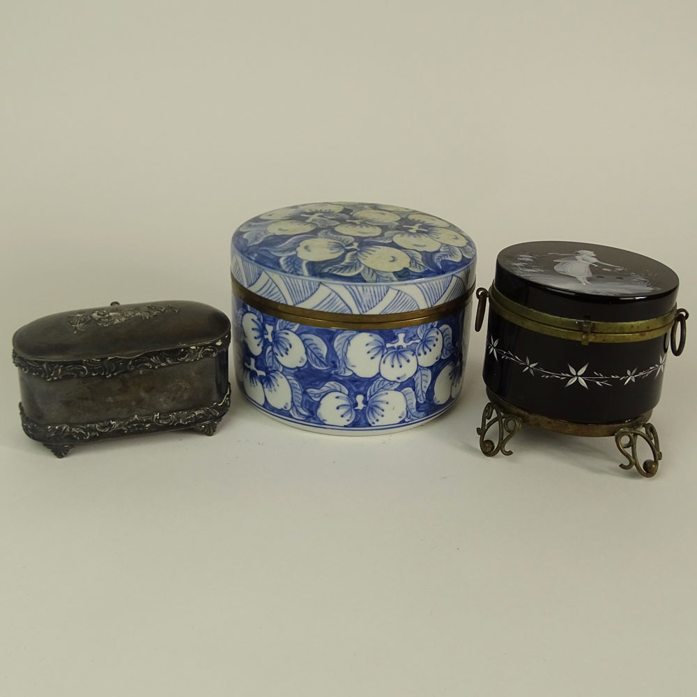 Collection of Three (3) Antique Dresser Boxes.
