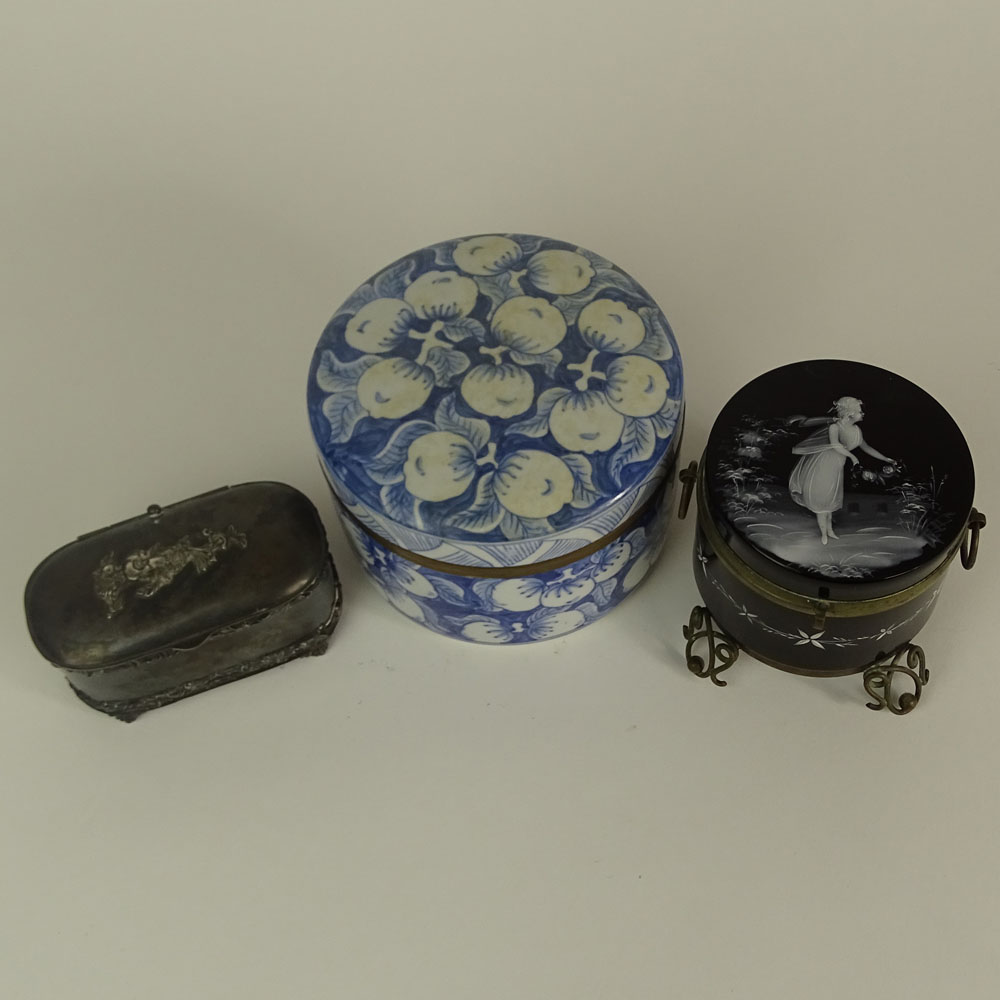 Collection of Three (3) Antique Dresser Boxes.