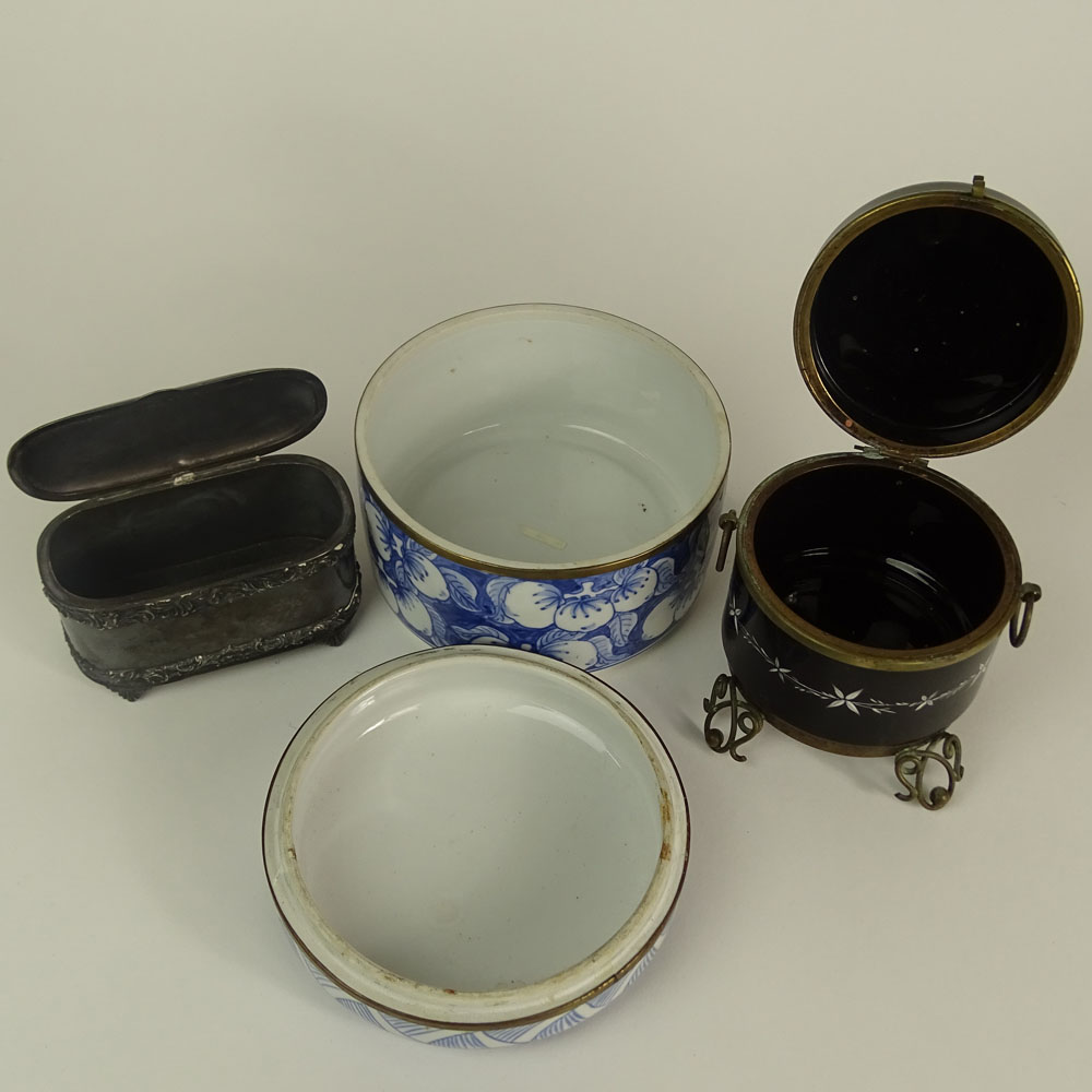 Collection of Three (3) Antique Dresser Boxes.