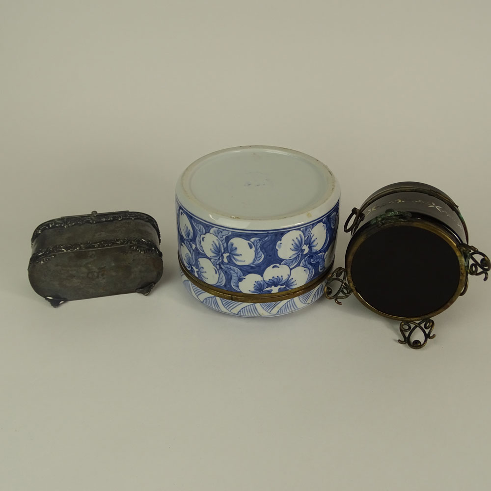 Collection of Three (3) Antique Dresser Boxes.