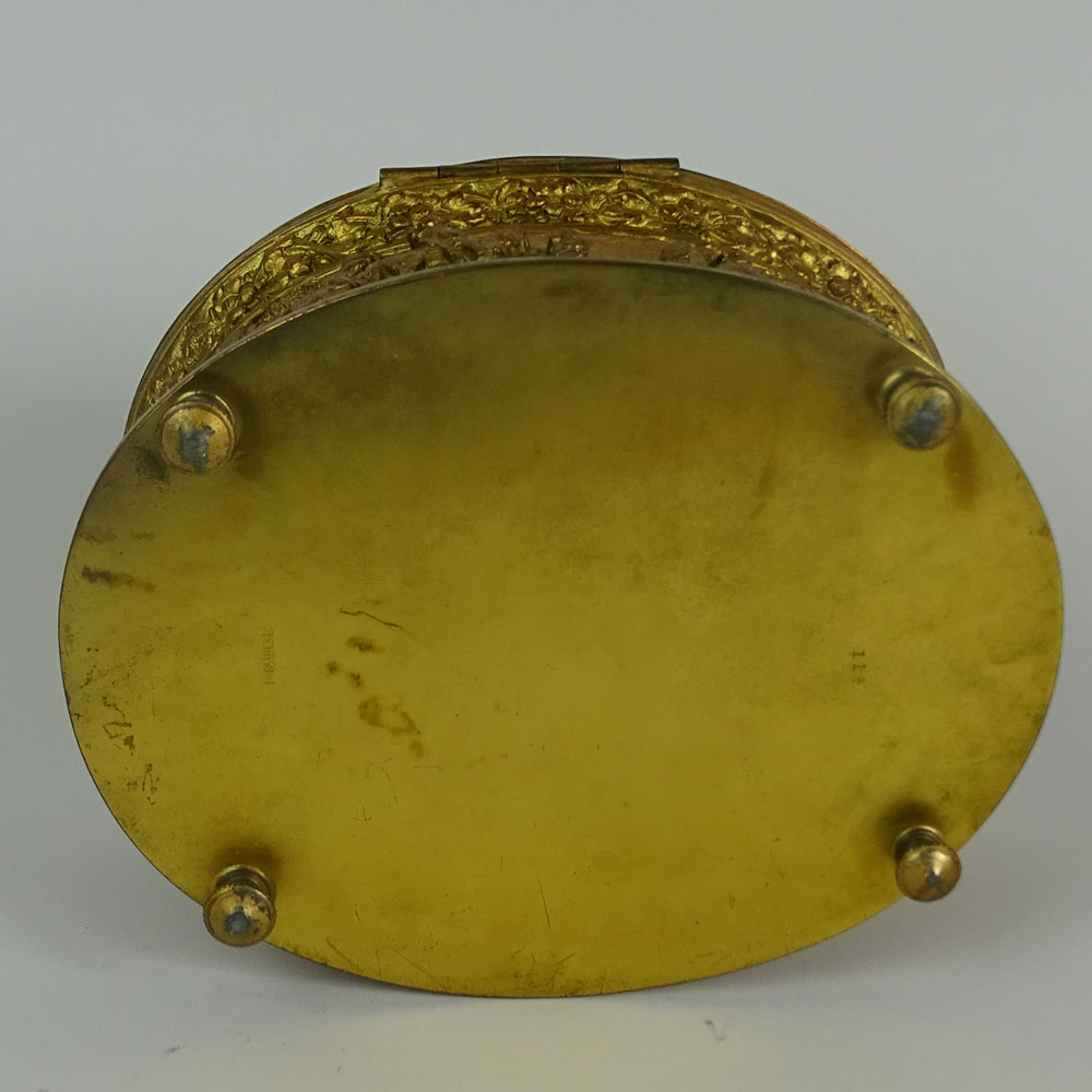 Antique America Gilt Silver Plated Figural Dresser Box.