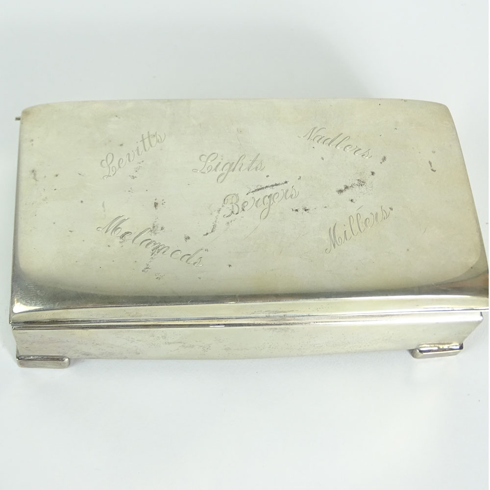 Vintage Poole Sterling Silver Wood Lined Box.