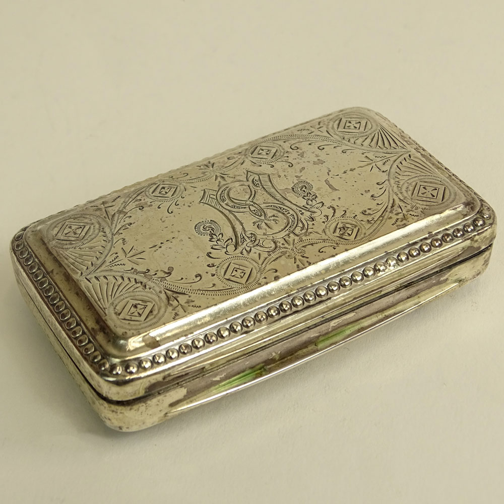 Antique Sterling Silver Snuff Box.