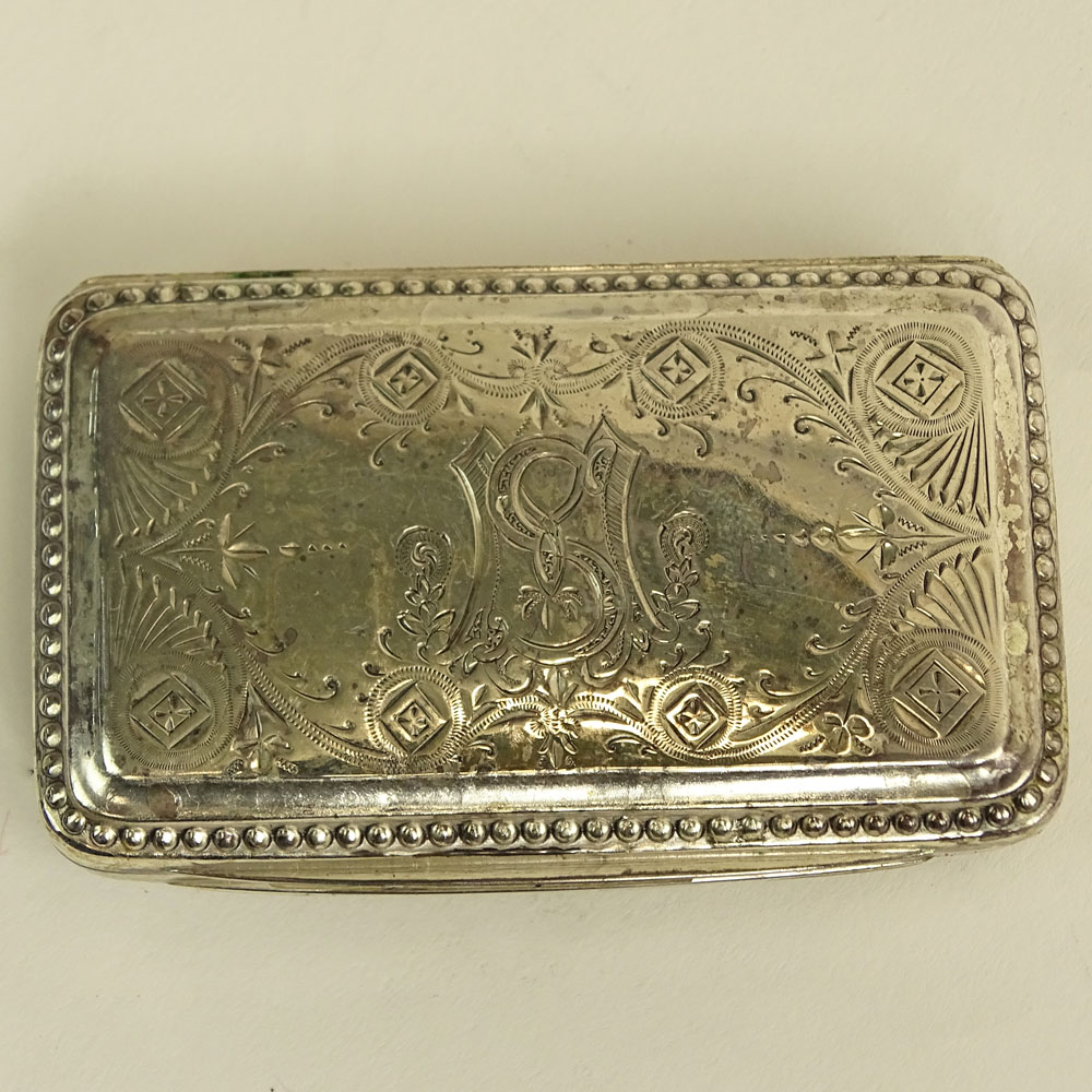 Antique Sterling Silver Snuff Box.