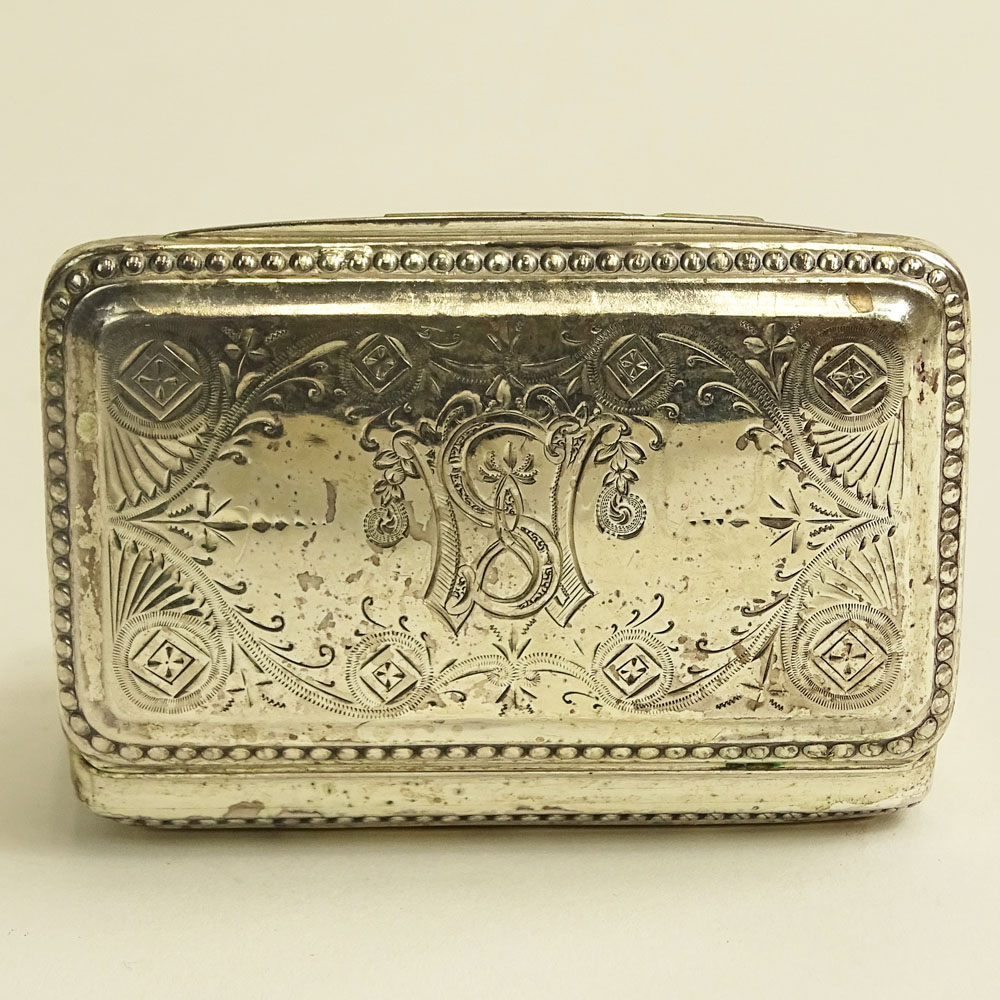 Antique Sterling Silver Snuff Box.