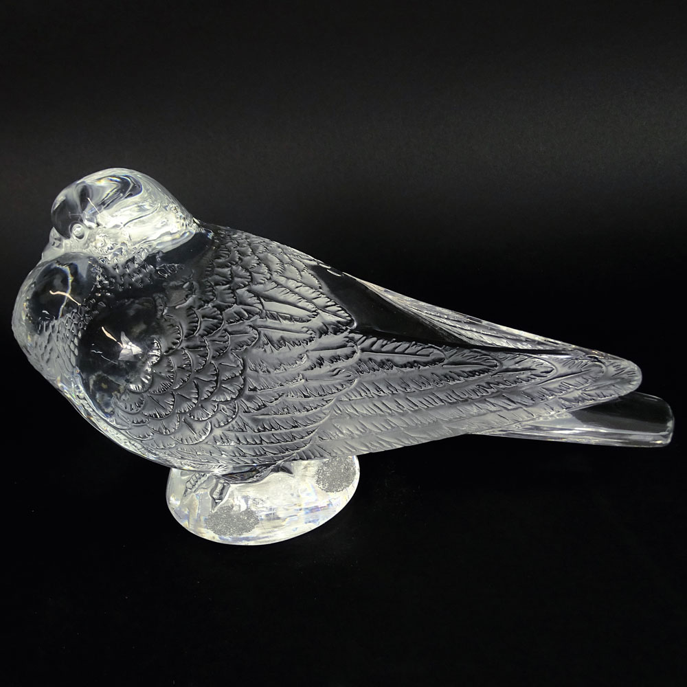 Lalique "Pigeon Bruges" Crystal Figure. 