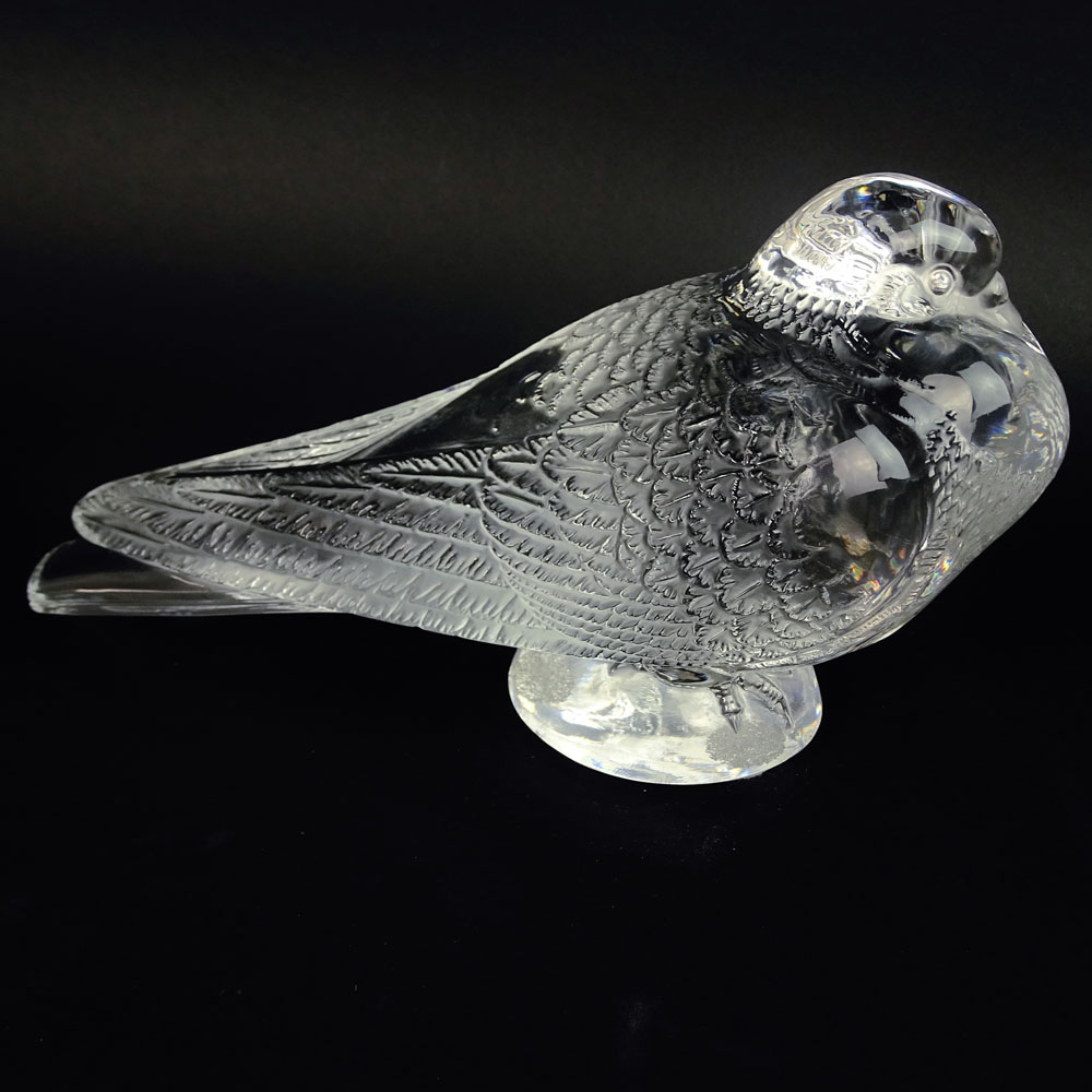 Lalique "Pigeon Bruges" Crystal Figure. 