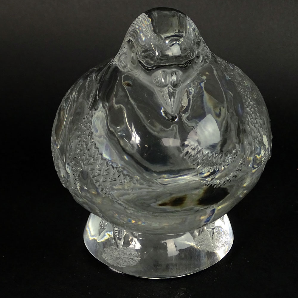 Lalique "Pigeon Bruges" Crystal Figure. 