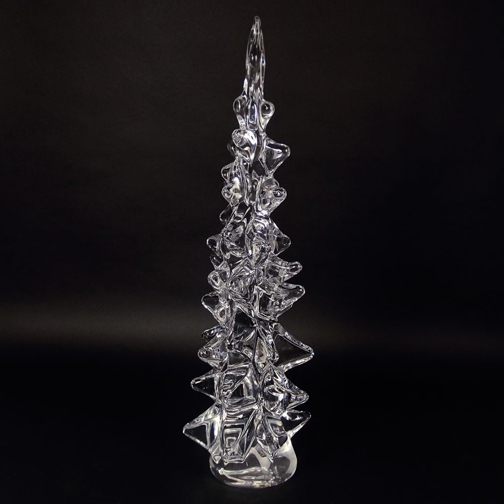 Large Daum Crystal Christmas Tree Sculpture.