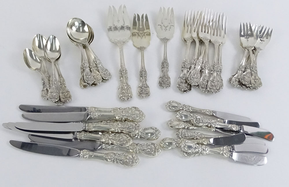 Fifty (50) Piece Reed & Barton Francis I Sterling Silver Partial Flatware Set.