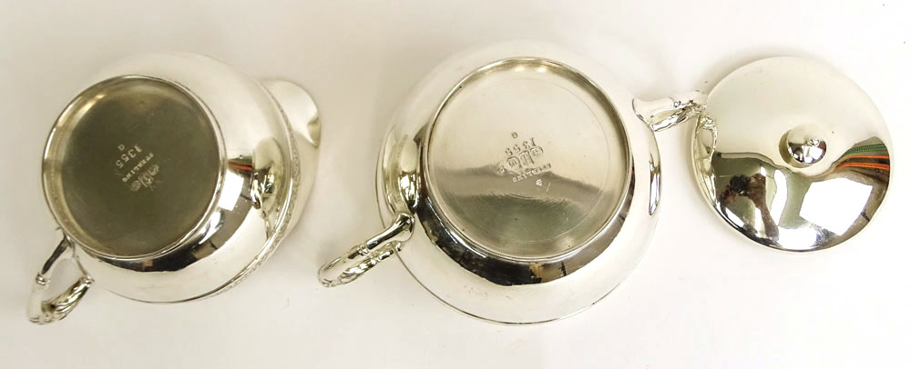 Gorham Sterling Silver Covered Sugar and Creamer.