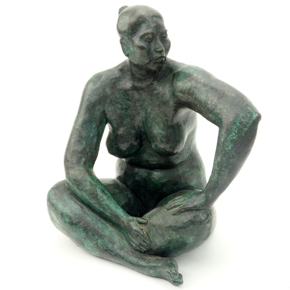 Armando Amaya, Mexican (1935) Bronze sculpture "Seated Woman" Signed Amaya 1984. Good condition. Measures 9-3/4" H. Shipping $85.00 (estimate $1500-$2500)