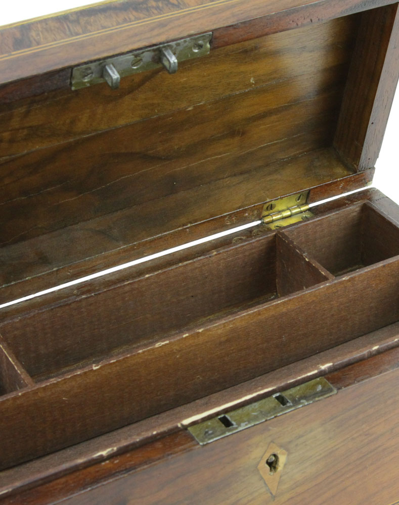 Antique English Inlaid Mahogany Jewelry Box