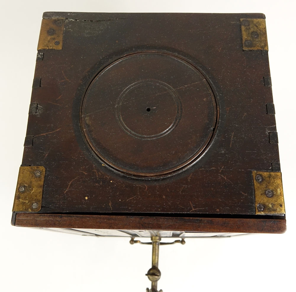 Antique Chinese Hardwood and Brass Tea Box