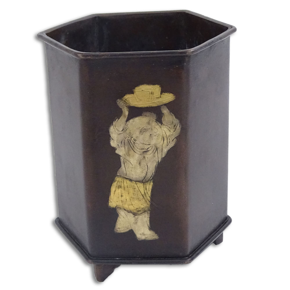 Antique Japanese Mixed Metal Brush Holder