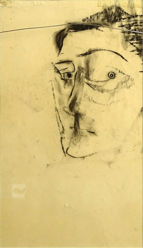 Circa 1930's Two Sided Ink and Charcoal Illustration- Portraits of Salvador Dali and Max Ernst