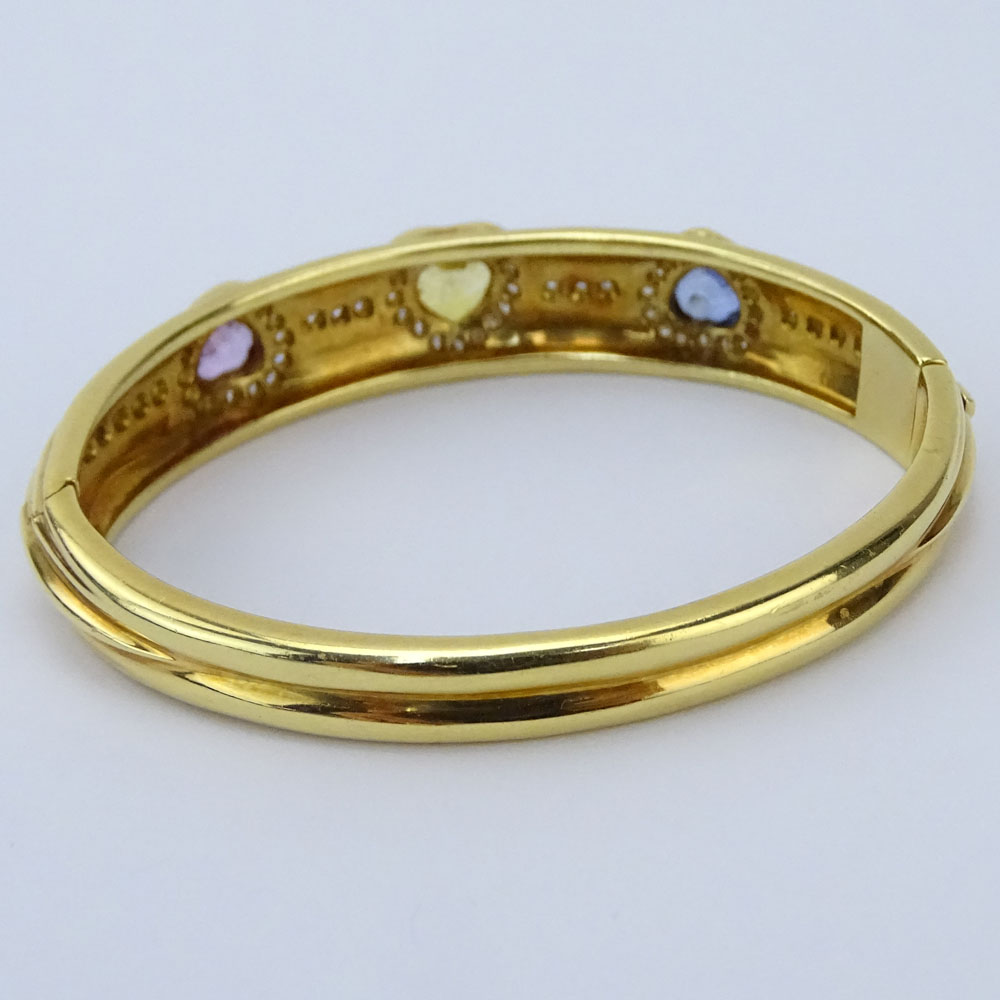 Vintage French 18 Karat Yellow Gold Bangle Bracelet