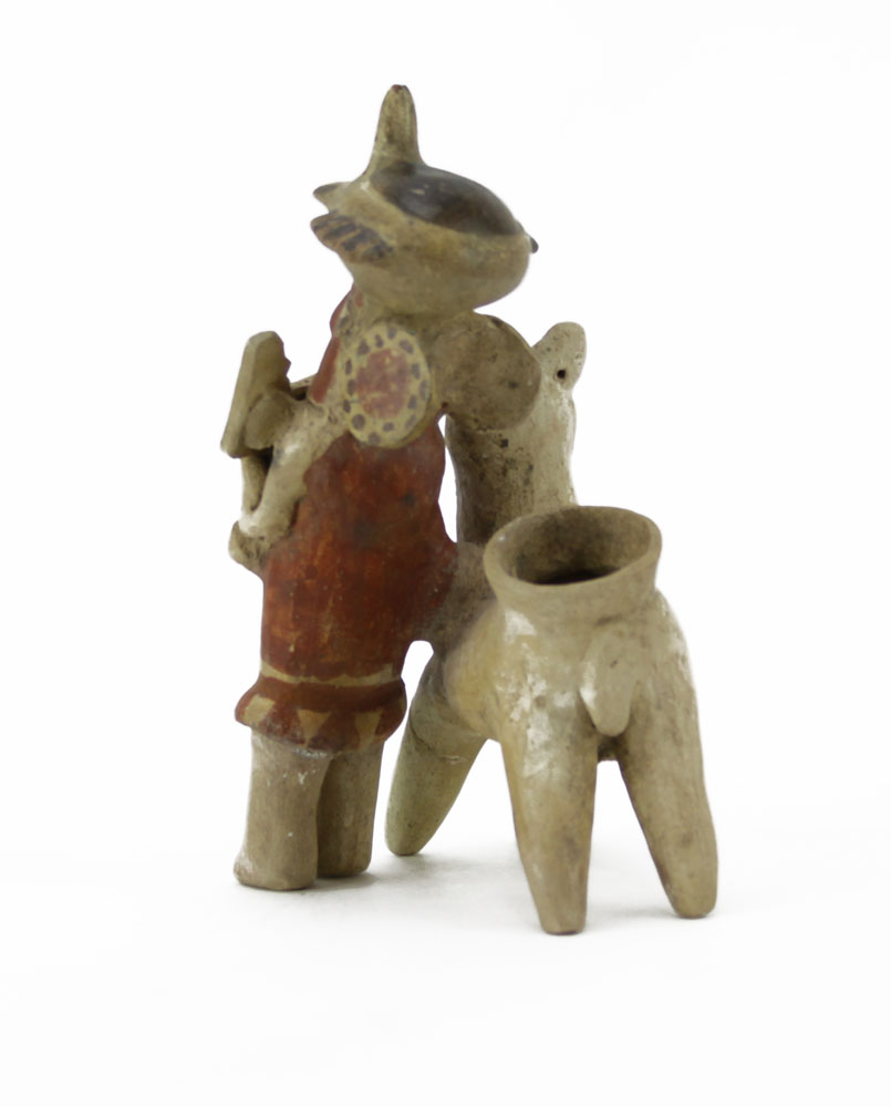 Pre Colombian Peru Recuay Llama and Shepard Figure