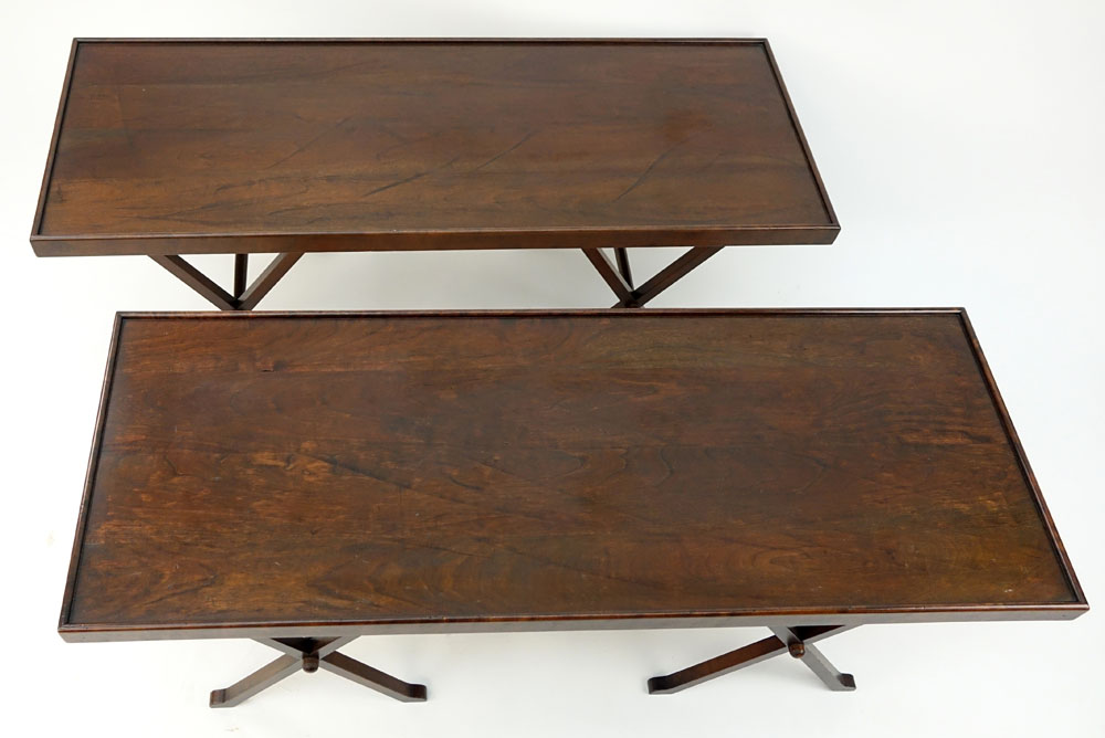 Pair of Vintage Mahogany Tea Tables