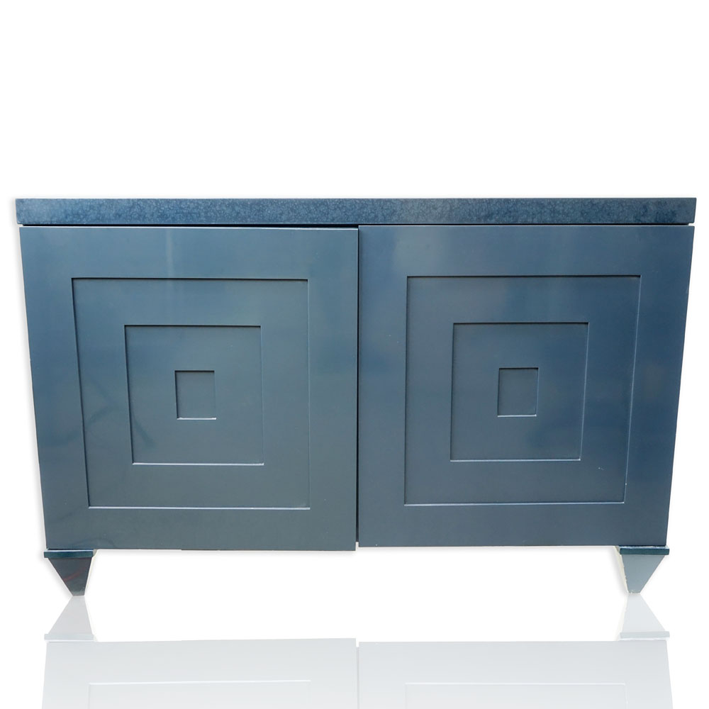 Contemporary Modern Lacquered Wood Serving Cabinet Console.