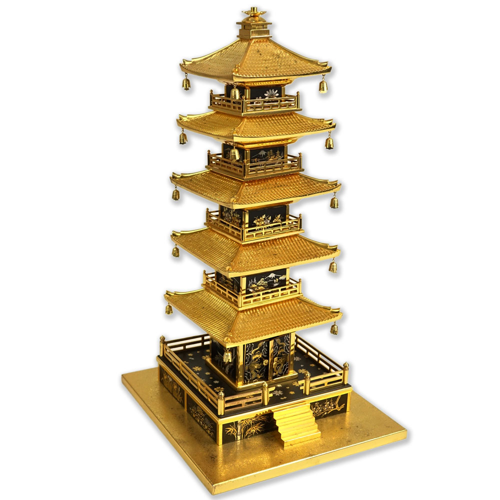 Vintage Japanese Brass Miniature Pagoda