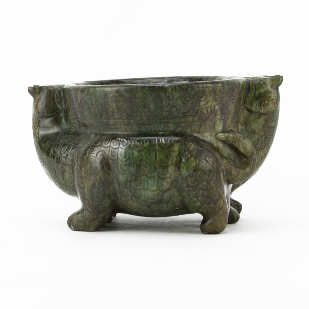 Pre-Colombian Jade Figural Vessel