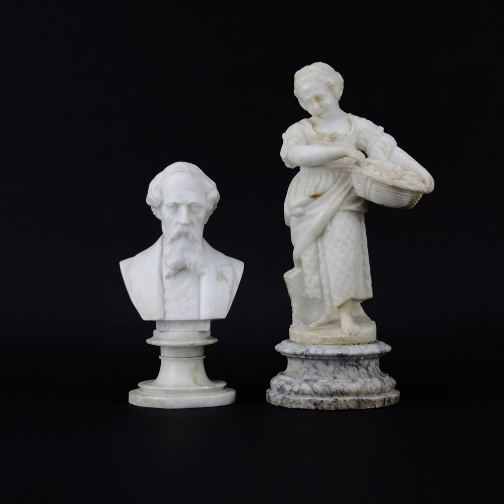 Two Vintage Alabaster Figures.