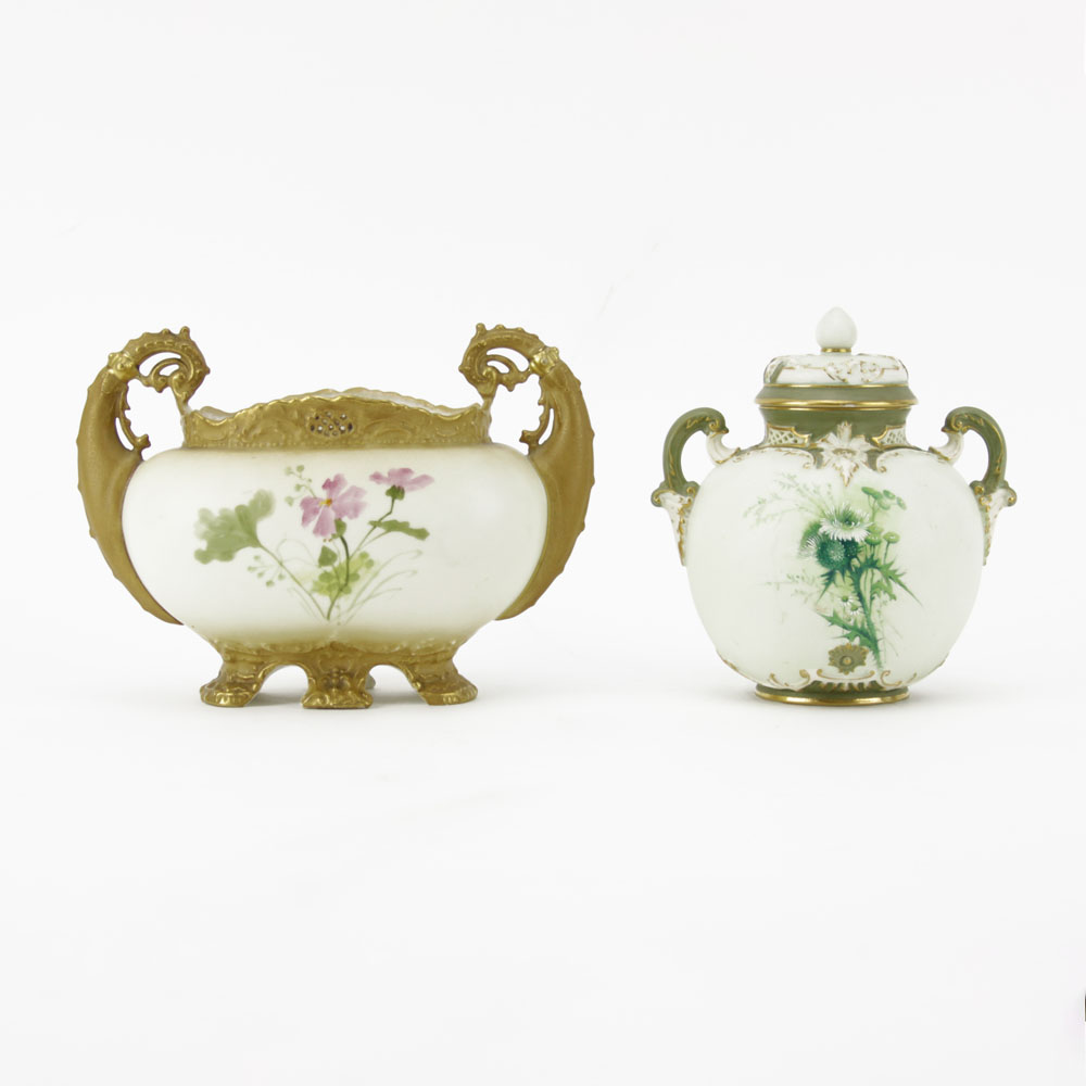 A Royal Worcester Porcelain Covered Urn and a Vienna Porcelain Vase